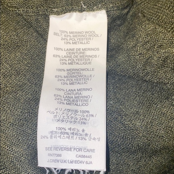 JCREW army green merino wool cardigan S - Picture 6 of 10